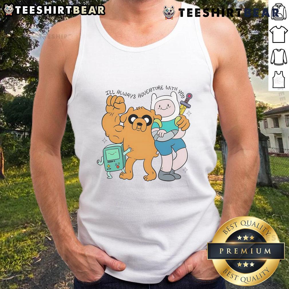 Awesome Adventure Time tank top featuring 'I'll Always Adventure With You' design, perfect for fun outings.