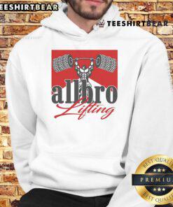 Awesome Allbro Lifting Hoodie in black, perfect for workouts, featuring a comfortable fit and stylish design.