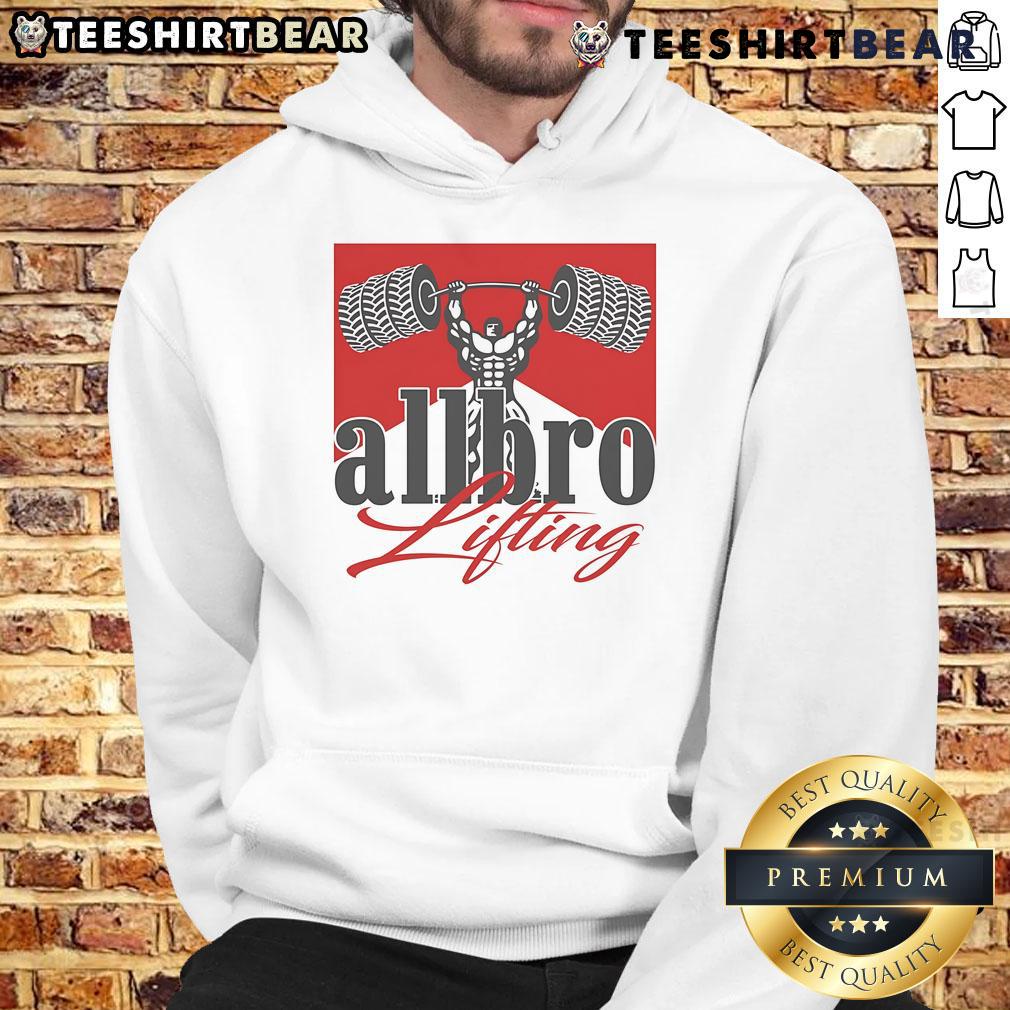 Awesome Allbro Lifting Hoodie in black, perfect for workouts, featuring a comfortable fit and stylish design.