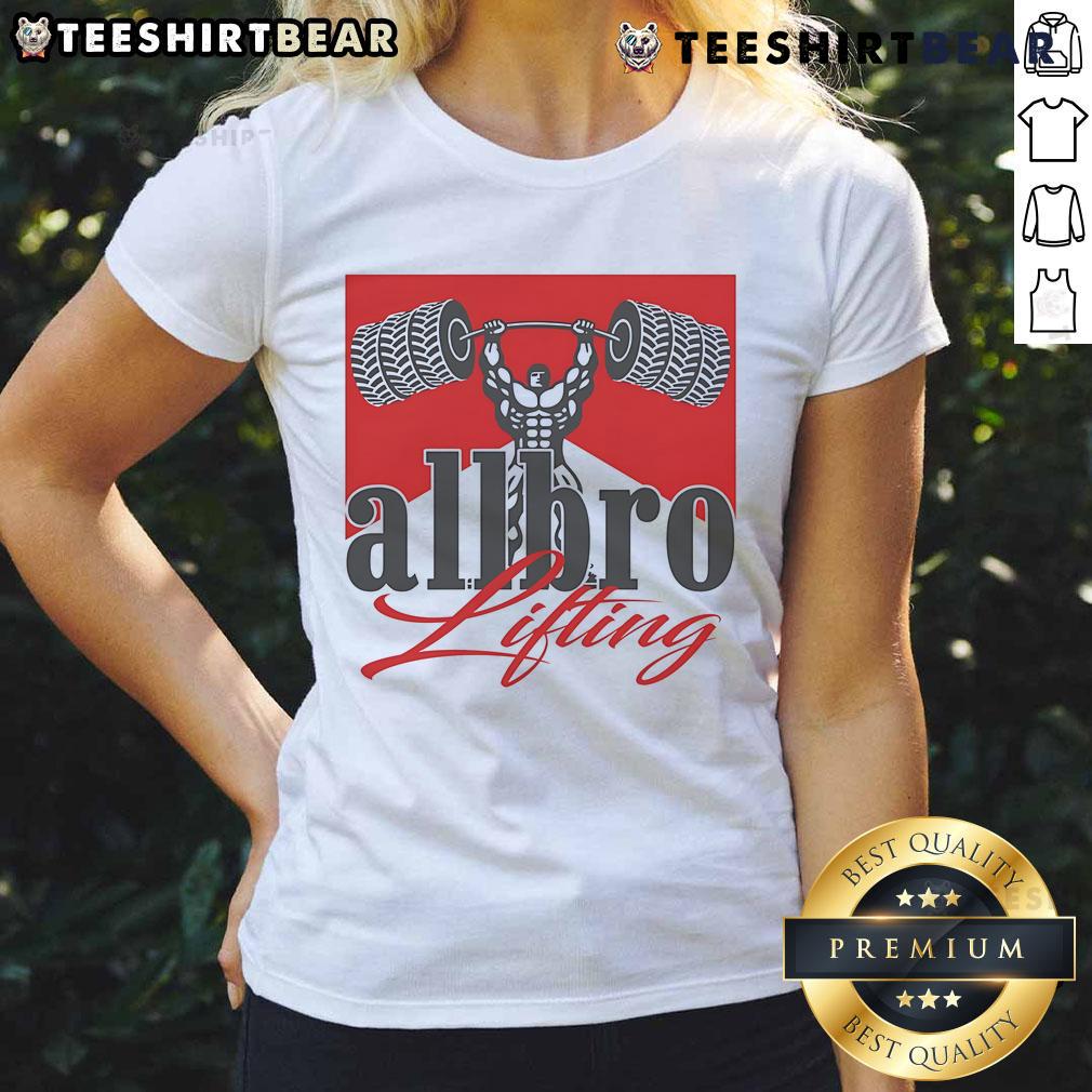 Awesome Allbro Lifting Ladies Tee featuring a stylish design perfect for gym workouts and casual wear.
