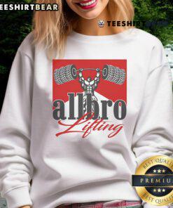 Awesome Allbro lifting sweatshirt in black, ideal for gym workouts and casual wear, showcasing comfort and style.