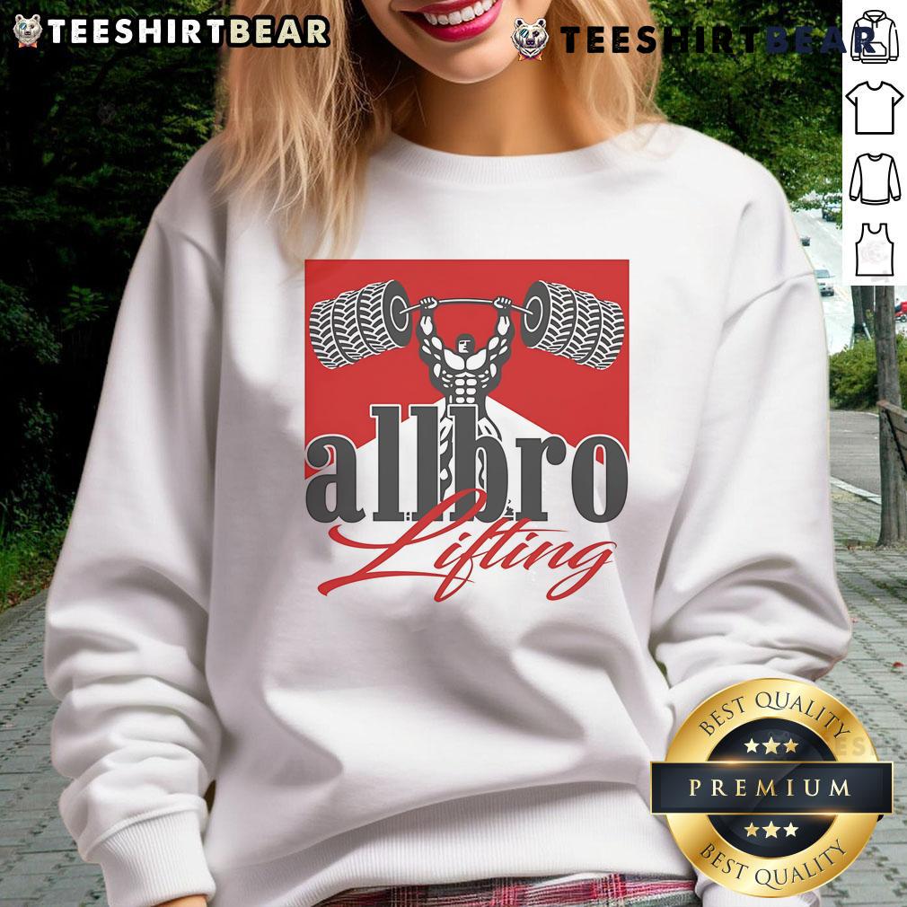 Awesome Allbro lifting sweatshirt in black, ideal for gym workouts and casual wear, showcasing comfort and style.