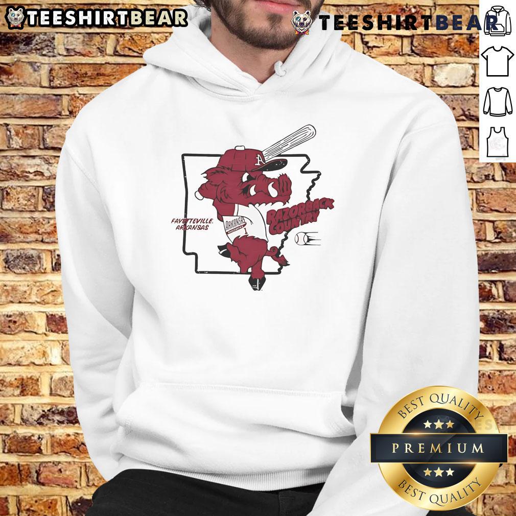 Awesome Arkansas Baseball Razorback Country Hoodie in red, perfect for fans showing team spirit and style.