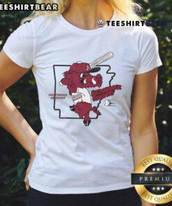 Awesome Arkansas Baseball Razorback Country Ladies Tee featuring vibrant team colors and stylish design for fans.