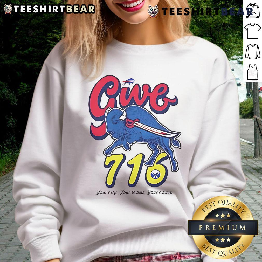 Awesome Buffalo Bills Give 716 Your City Your Teams Your Cause Sweatshirt in blue, perfect for fans and game day wear.