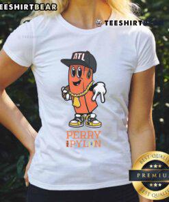 Awesome College Football Playoff Perry the Pylon Atlanta ladies tee featuring vibrant colors and trendy design for fans.