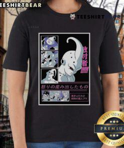 Awesome Dragon Ball Majin Buu Virtuous Demon Ladies Tee featuring vibrant graphics of Majin Buu and stylish design.