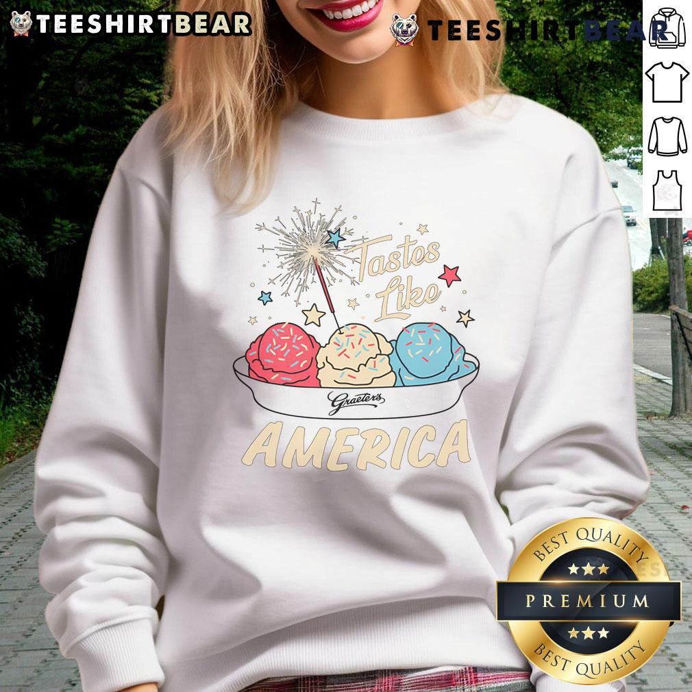 Awesome Graeters Taste Like America sweatshirt in vibrant colors, showcasing a unique design celebrating American flavors.