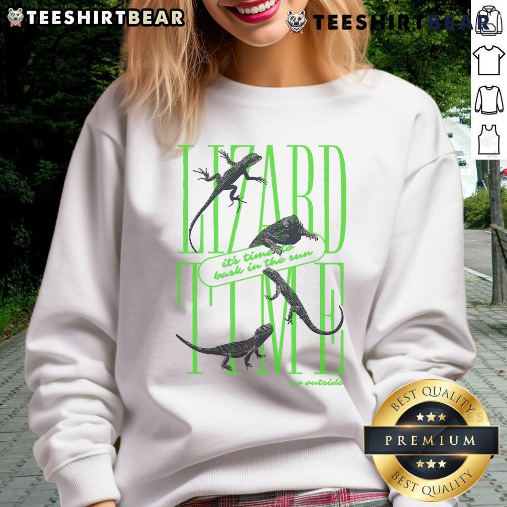 Awesome Lizard Time sweatshirt featuring a vibrant lizard design perfect for outdoor adventures and sunny days.