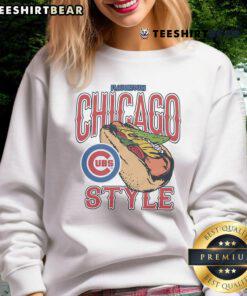 Awesome MLB X Flavortown Chicago Cubs sweatshirt featuring vibrant team colors and stylish design for fans.