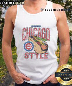 Alt Text: Awesome MLB X Flavortown Chicago Cubs tank top featuring vibrant design and team logo, perfect for fans.
