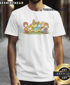 Awesome Mysterious Gang Scooby-Doo Peanuts T-Shirt featuring iconic characters in a fun, vibrant design.