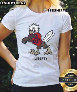 Awesome Sparky Liberty Mascot Ladies Tee featuring a vibrant design and comfortable fit for stylish women.