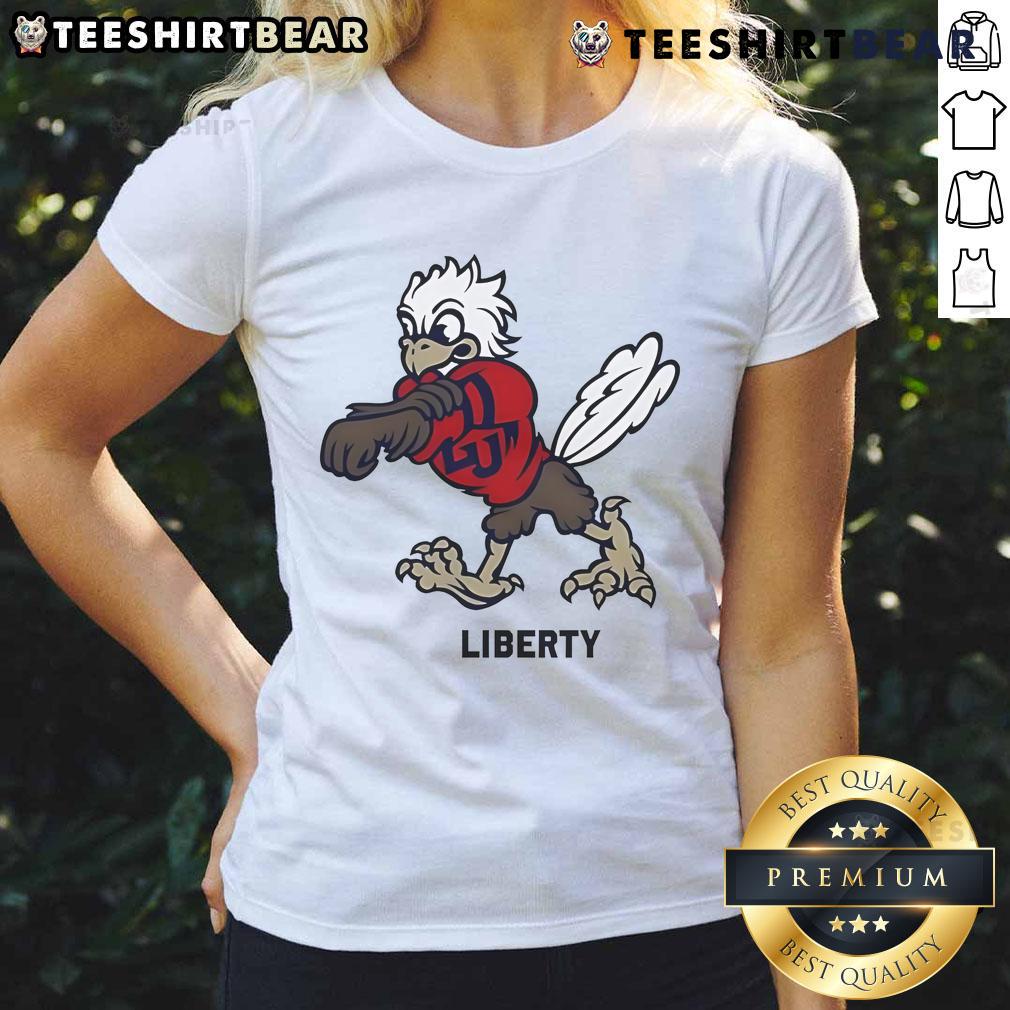 Awesome Sparky Liberty Mascot Ladies Tee featuring a vibrant design and comfortable fit for stylish women.