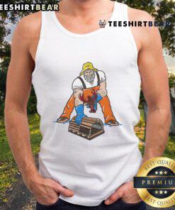Awesome Three Point Stance Lobsterman Tank Top featuring a vibrant lobster graphic on a stylish, casual design.