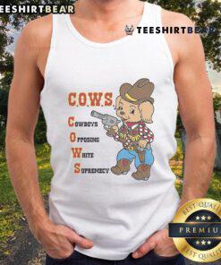 Cute C.O.W.S. Cowboys Opposing White Supremacy Tank Top featuring vibrant colors and a bold, empowering design.