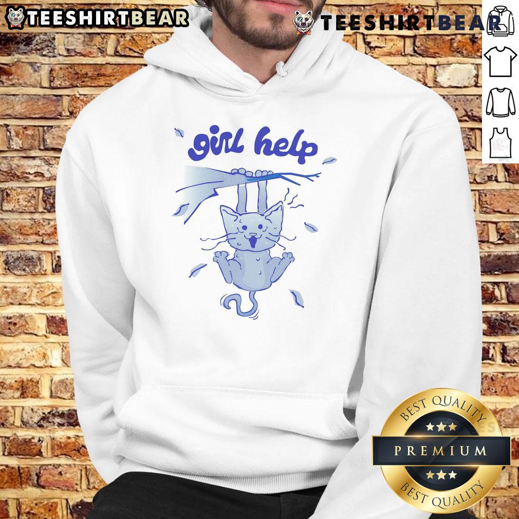 Cute cat girl wearing a cozy hoodie, showcasing a playful design perfect for cat lovers and casual wear.