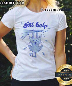 Cute cat girl graphic on a stylish tee for ladies, perfect for cat lovers and trendy outfits. Ideal for casual wear.
