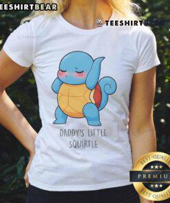 Cute Daddy's Little Squirtle Ladies Tee featuring a playful Squirtle graphic on a stylish women's shirt.