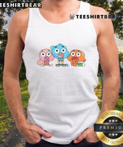 Cute Gumball Darwin Anais cartoon tank top featuring vibrant colors and playful designs for kids.