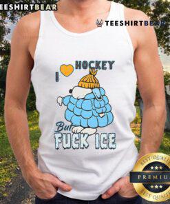 Cute ivory Snoopy tank top with 'I Love Hockey' design, perfect for hockey fans and casual wear.