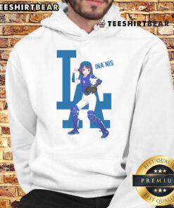 Cute Los Angeles Dodgers Hololive Night Inanis Hoodie featuring vibrant colors and stylish design for fans.