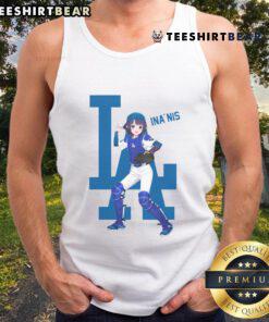 Cute Los Angeles Dodgers Hololive Night Inanis tank top featuring vibrant graphics and stylish design for fans.