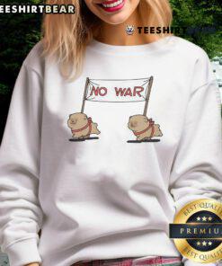 Cute No War Dogs Sweatshirt featuring playful dog graphics promoting peace and love in a cozy design.