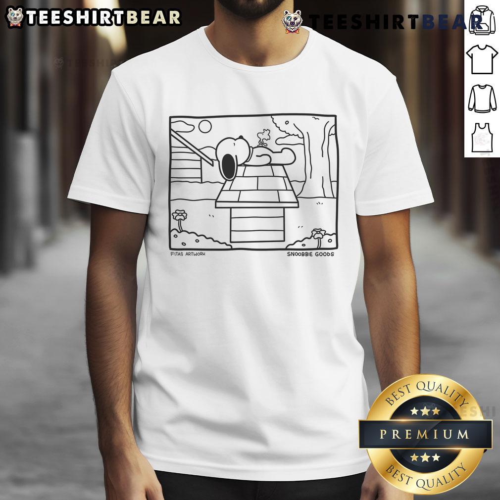 Alt Text: Cute Snoobbie Goods Snoopy Woodstock T-Shirt featuring vibrant graphics of Snoopy and Woodstock on a stylish tee.