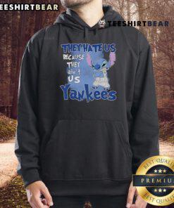 Alt Text: Cute Stitch 'They Hate Us Because They Ain't Us' New York Yankees Hoodie design featuring a stylish and cozy look.
