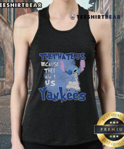 Cute Stitch They Hate Us Because They Ain't Us New York Yankees tank top featuring vibrant colors and a stylish design.