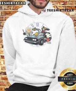 Cute time travel buddies hoodie featuring Peanuts characters Snoopy and Woodstock in playful design.