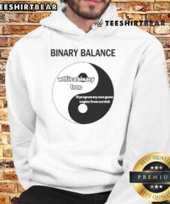 Funny Binary Balance Yin Yang Programmer Hoodie featuring a playful design for tech enthusiasts who love coding.
