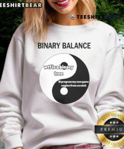 Alt Text: Funny Binary Balance Yin Yang Programmer Sweatshirt featuring a playful design perfect for tech enthusiasts and coders.