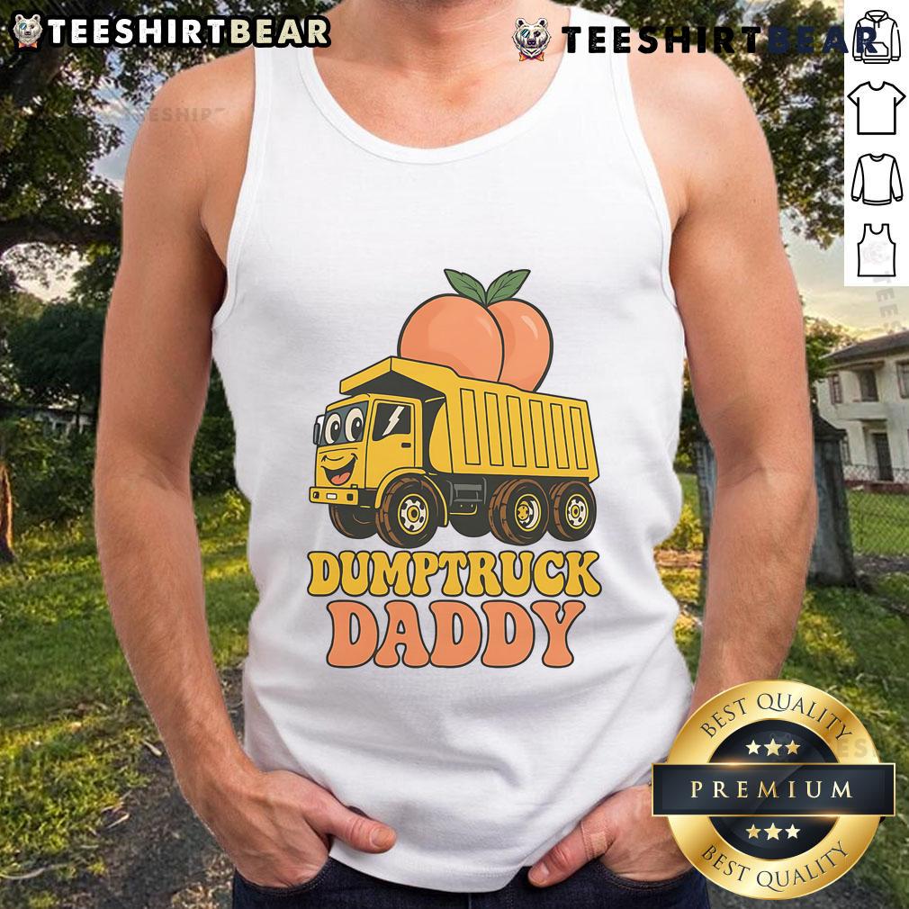 Funny Dumptruck Daddy Fathers Day Tank Top featuring a playful dump truck design, perfect gift for dads.