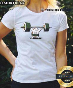 Funny healthy food gym ladies tee featuring a humorous design promoting fitness and nutrition for women.
