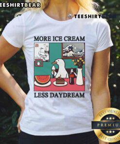 Funny More Ice Cream Less Daydream Goose Ladies Tee featuring a whimsical goose design perfect for casual summer wear.