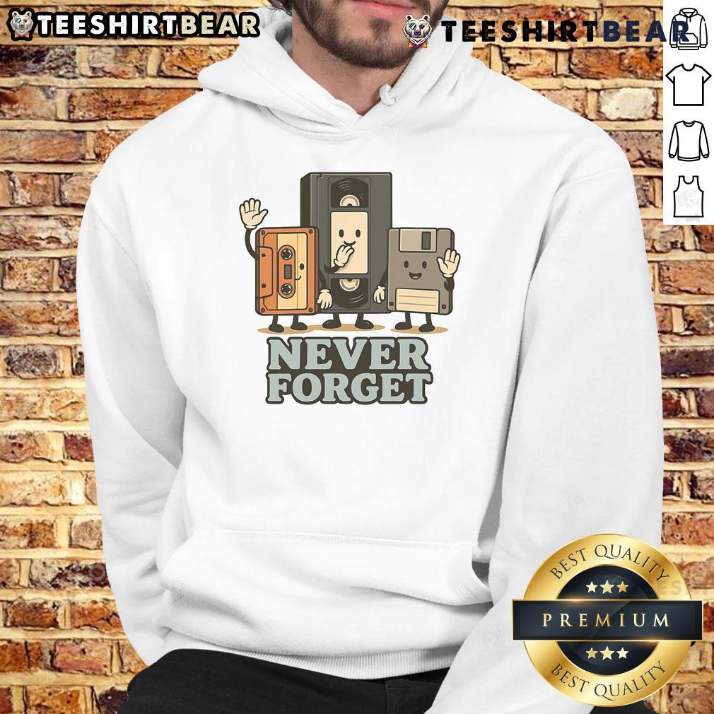 Colorful hoodie featuring a funny 90s retro tech cartoon design, perfect for nostalgic fashion lovers.
