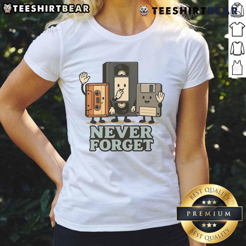 Funny 90s retro tech cartoon ladies tee featuring vibrant graphics and nostalgic designs celebrating 90s culture.