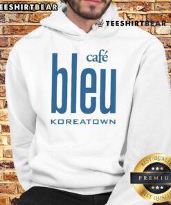 Good Cafe Bleu Koreatown hoodie featuring a vibrant design, perfect for stylish comfort in urban settings.