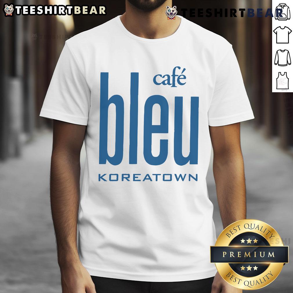 Good Cafe Bleu Koreatown T-Shirt featuring a vibrant design and stylish graphics, perfect for casual wear in Koreatown.