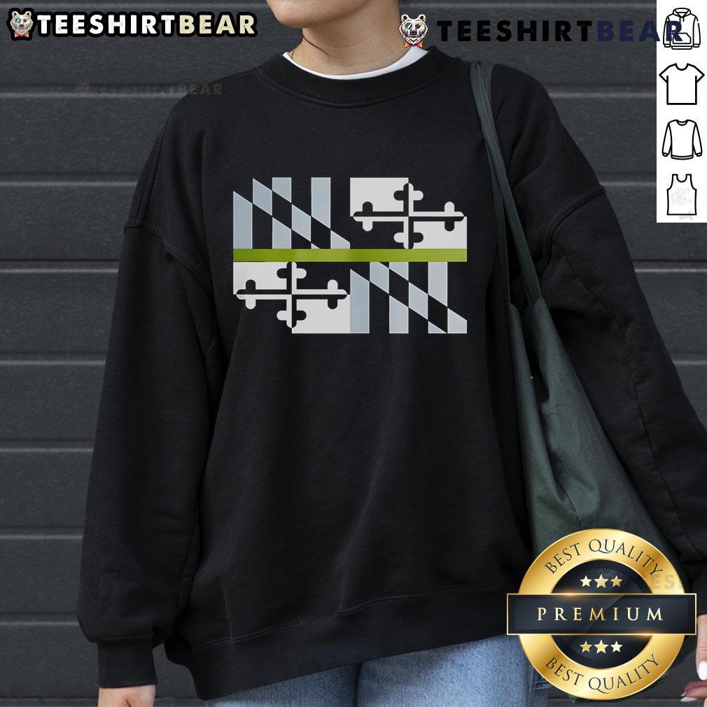 Good Green Line Maryland Flag Sweatshirt featuring vibrant design, perfect for showing state pride and style.