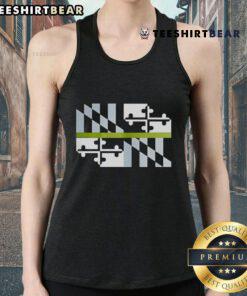 Good Green Line Maryland Flag Tank Top featuring vibrant Maryland flag design on a stylish tank for summer wear.
