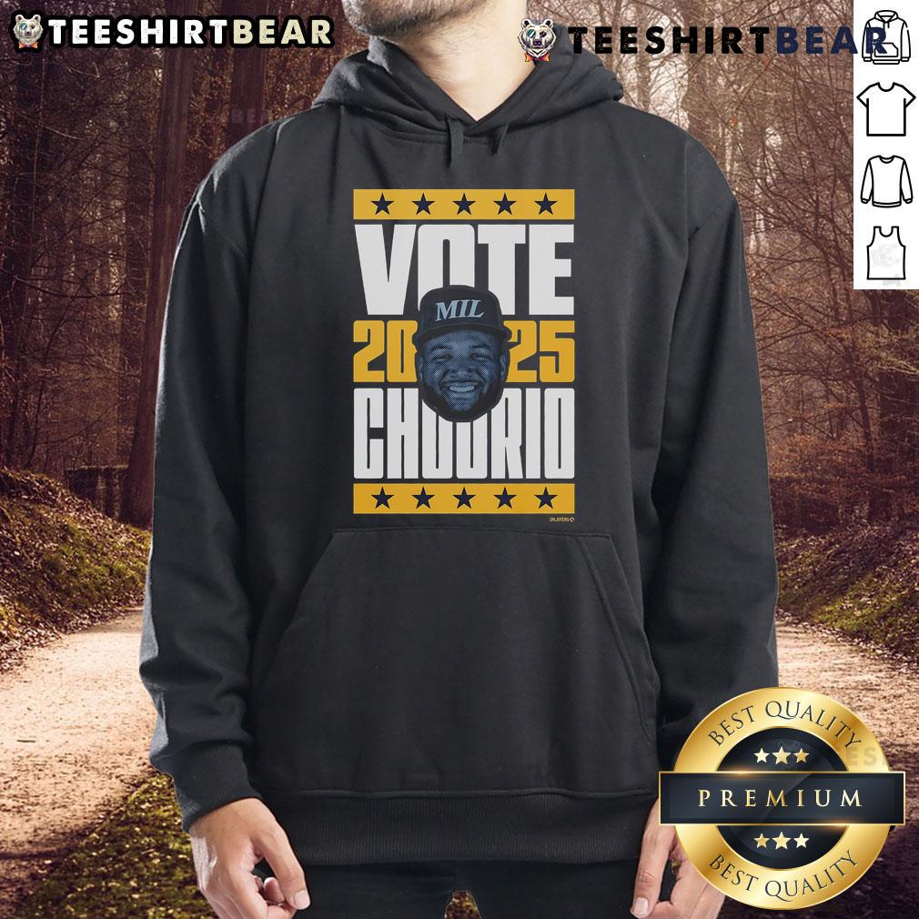 Good Jackson Chourio 2025 Vote Hoodie featuring a stylish design promoting Jackson Chourio's campaign for 2025.