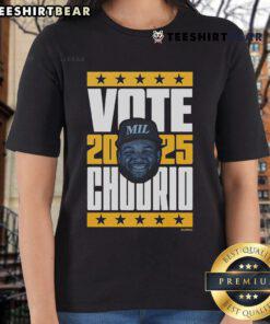 Good Jackson Chourio 2025 Vote Ladies Tee featuring a stylish design for supporters of Chourio's campaign.