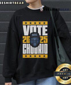 Good Jackson Chourio 2025 Vote Sweatshirt featuring vibrant design, perfect for supporters of Chourio's campaign.