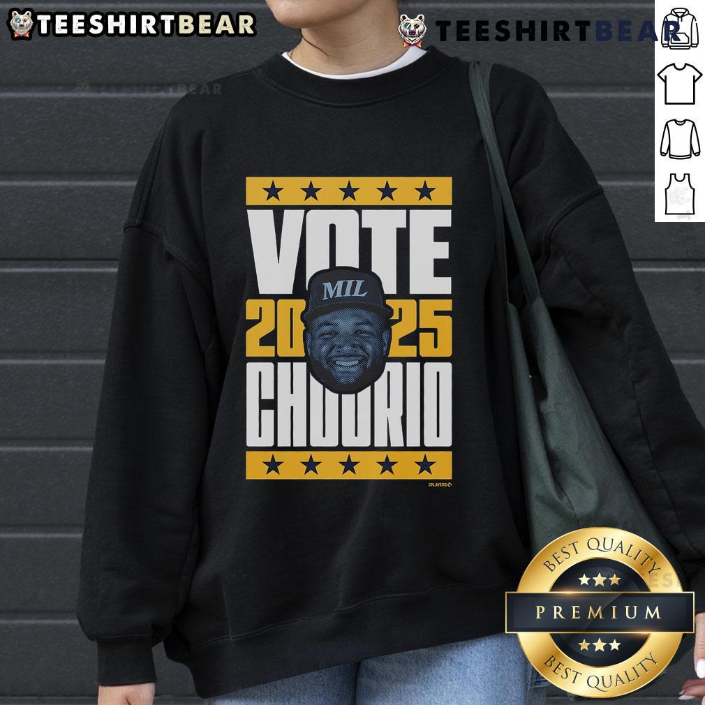 Good Jackson Chourio 2025 Vote Sweatshirt featuring vibrant design, perfect for supporters of Chourio's campaign.