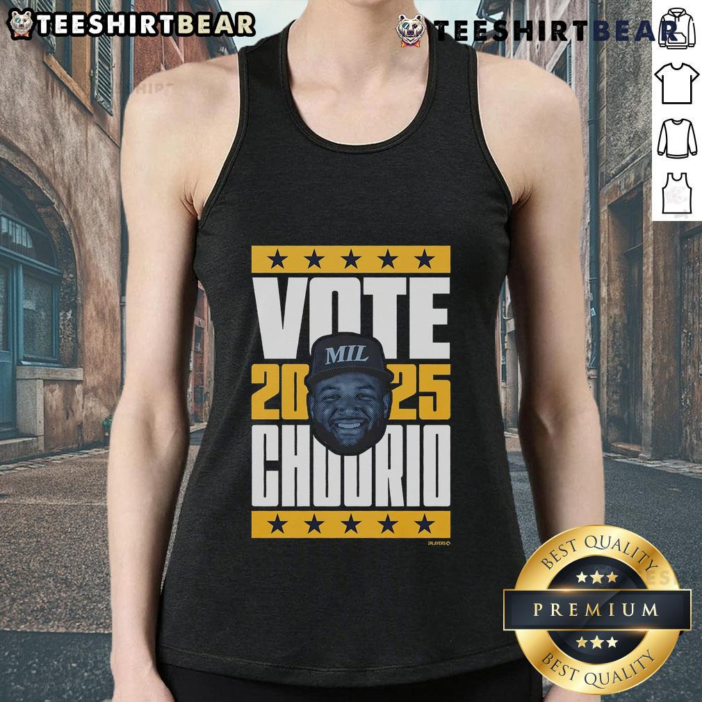Good Jackson Chourio 2025 Vote tank top design featuring bold graphics and vibrant colors, perfect for election supporters.