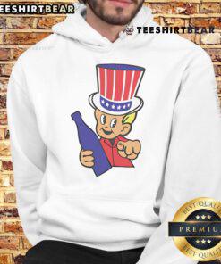 Alt Text: Good Little Uncle Sam Ringer Hoodie featuring patriotic design, perfect for casual wear and celebrating American spirit.