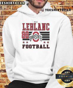 Alt Text: Good Max LeBlanc Ohio State Buckeyes Football 88 Hoodie in scarlet, perfect for fans supporting their team.